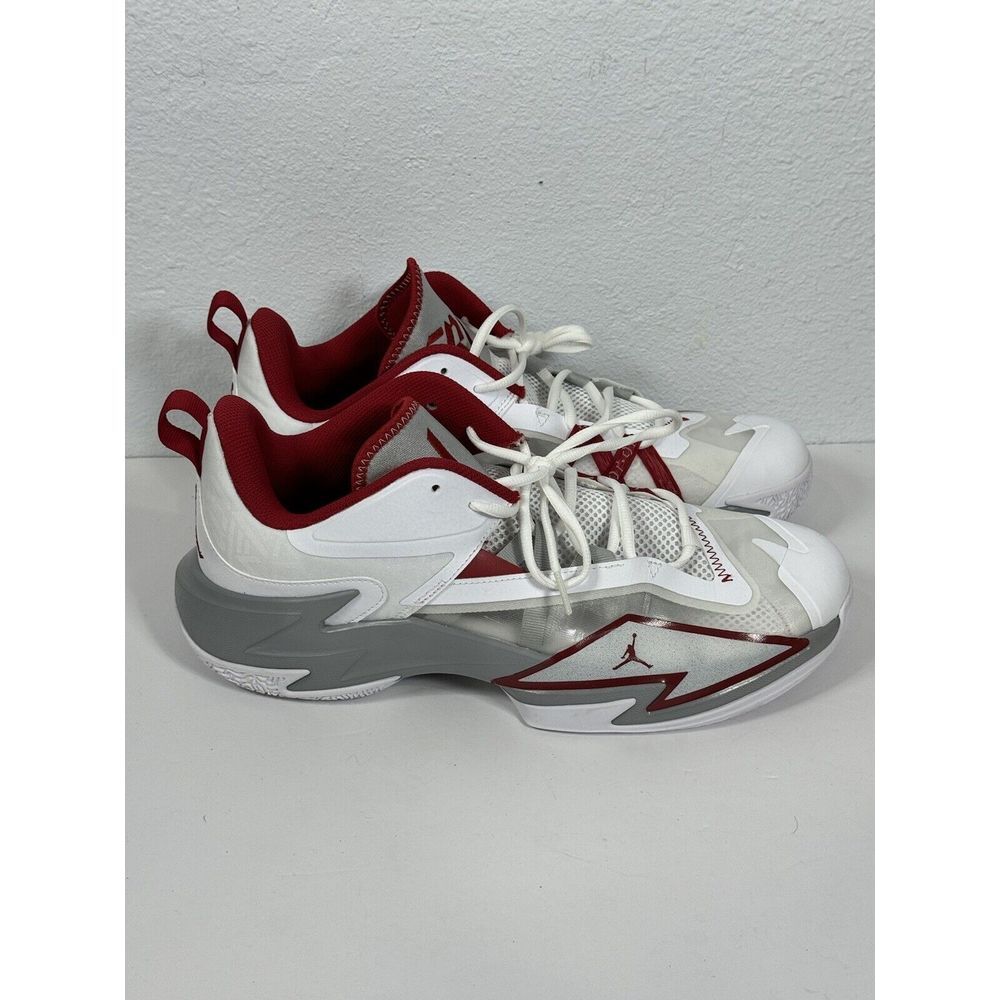 AIR‎ JORDAN MEN SHOES, ONE TAKE 3, COLOR WHITE/GYM RED-LT SMOKE GREY, SIZE 12